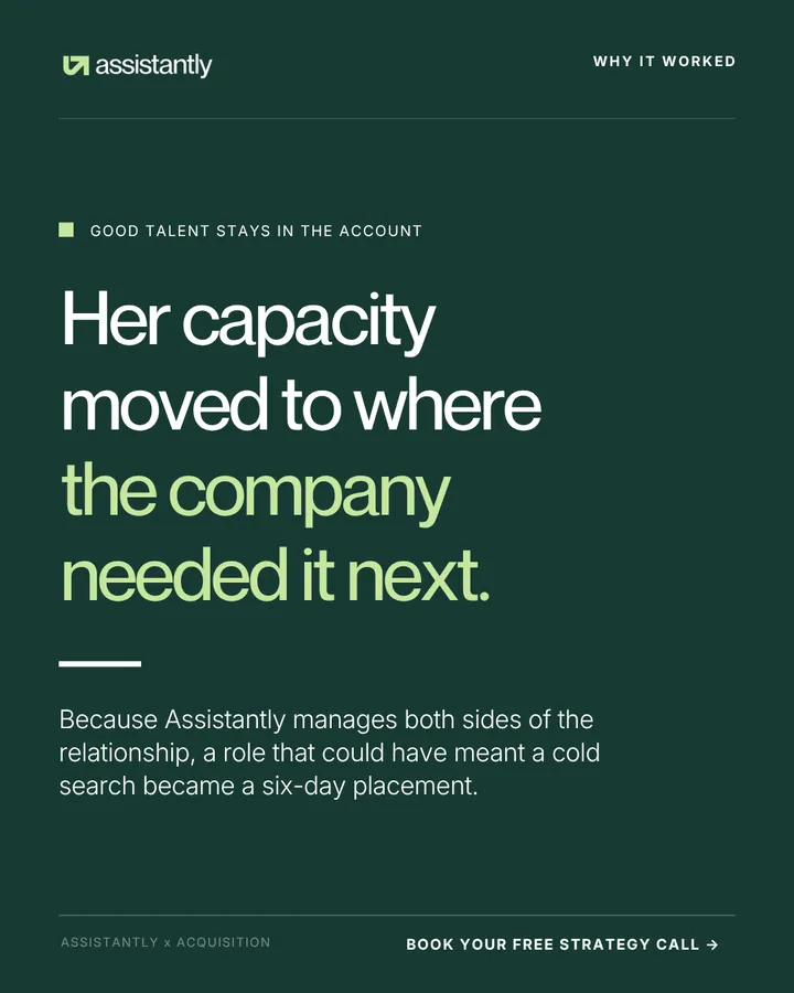 Why it worked: good talent stays in the account, so Kia's capacity moved to where the company needed it next