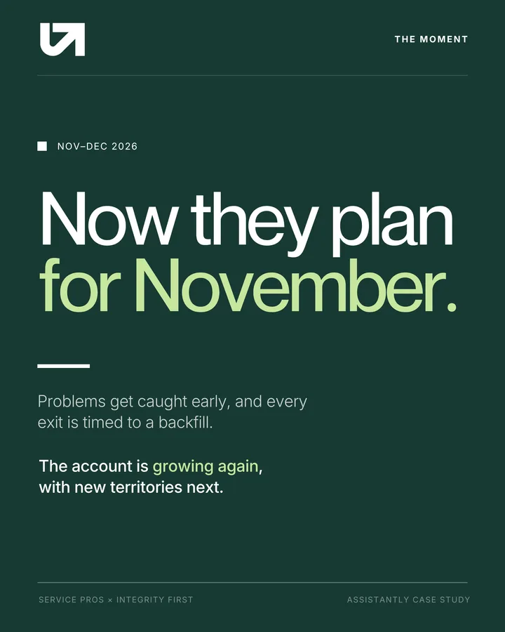 Now they plan for November, and the account is growing again